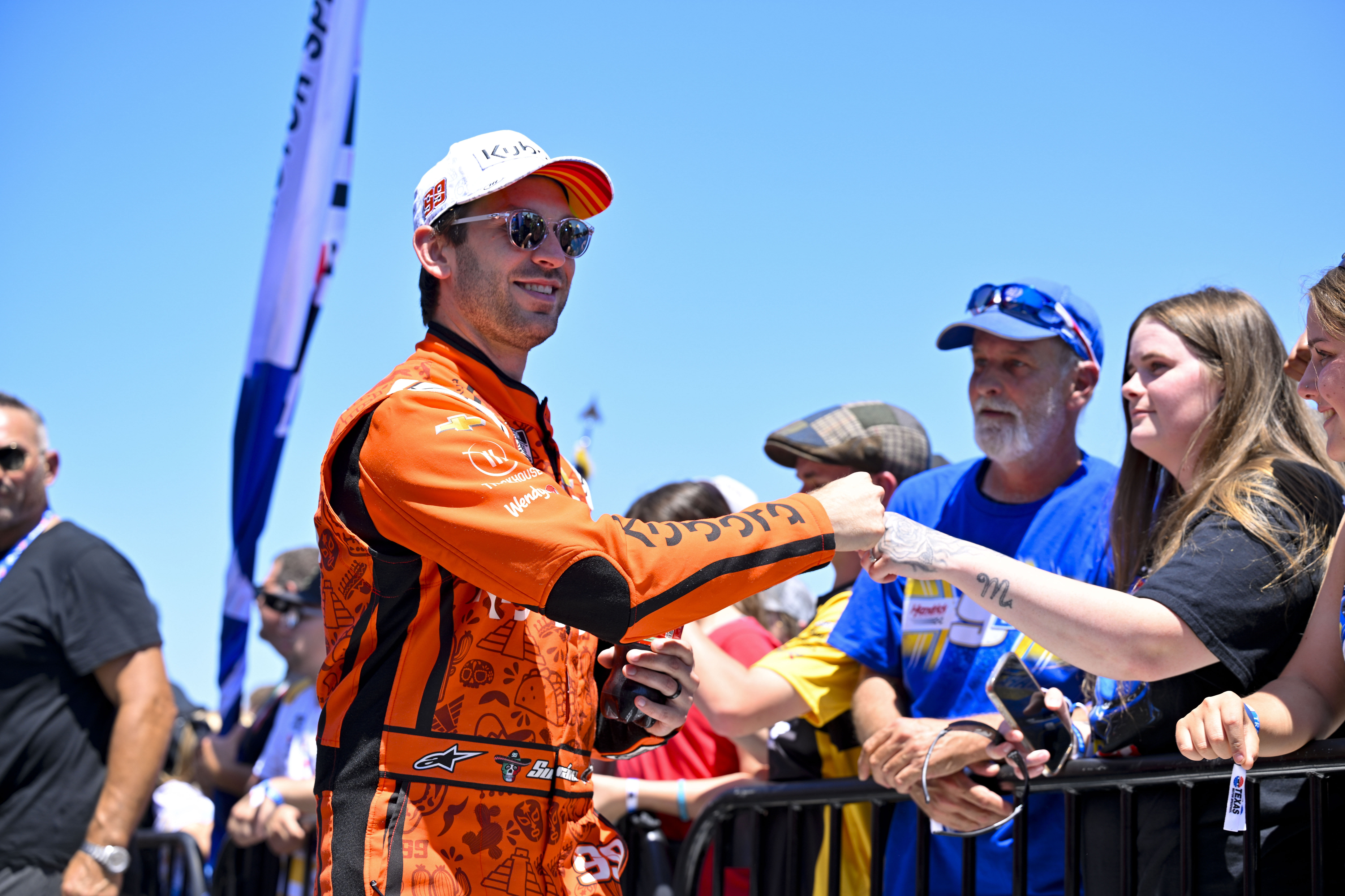 Daniel Suarez (99) is introduced before the start of the Wurth 400 race at Texas Motor Speedway, May 4th 2025 - Source: Imagn
